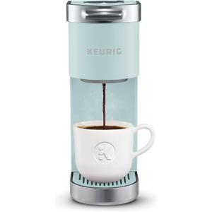 Keurig K-Mini Plus Single Serve K-Cup Pod Coffee Maker, with 6 to 12oz Brew Size, Stores up to 9 K-Cup Pods, Travel Mug Friendly, Misty Green