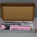 8V Cordless Electric Knife Set, Rechargeable Electric Carving Knife with Reciprocating Stainless Steel Blades for Meat & Bread, Fork Included, Equipped with interchangeable 2000mAh Large Capacity Battery, Ergonomic Handle and Safety Lock for Turkey, Meat, Poultry, Bread, Cheese ( Pink & Grey )