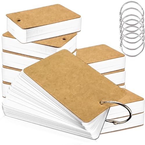 MotBach 300 Pcs Flash Cards 2x3 Inch Index Cards with Ring Lined Note Card Bood Flashcards, Mini Blank Flash Cards 2x3 White Card Pad Index Note Bood 2 x 3 Notecards for Studying School Supply College
