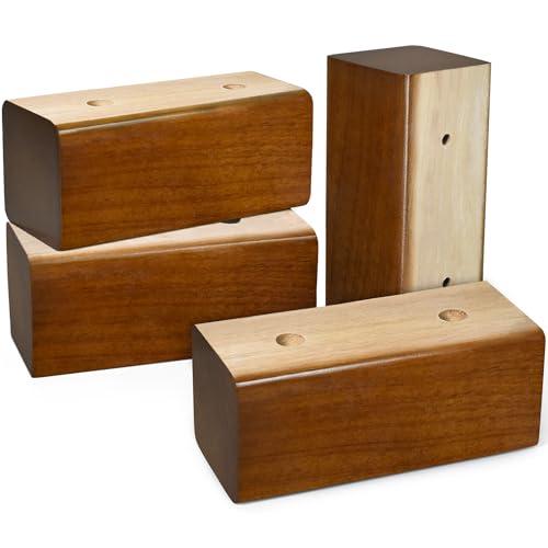 Sopicoz Wood Bed Risers (Brown, 2 inch)