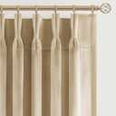 Drapenova 102 Inch Long Custom Velvet Curtains,Beige Room Darkening Noise-Reducing Pleated Drapes with Hooks and Back Tab, Modern White Tone Window Panels for Bedroom, Living Room,2 Panels