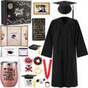 Patelai 16 Pcs 2025 Graduation Gifts for Her College Graduation Basket for Women, Tumber Gown Cap Candle Guest Book Congratulations Gift Box for High School Master Degree(Large)