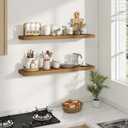 Dreamland Deep Floating Shelves, 8" Deep Long Shelves Set of 2, 40 Inches Floating Shelf for Wall,Large Display & Storage Shelf for Bathroom Bedroom Living Room Kitchen Office, Walnut, 40"W x 8"D, 2 Pack