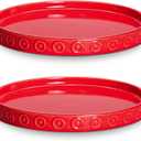 Eightpot 2 Pack Plant Plates to Catch Water, Plant Trays for Pots Indoor Outdoors, 7.5 Inch Plants Water Catcher Tray, Round Flower Pot Saucers, Modern Decorative Dishes to Catch Water, Red