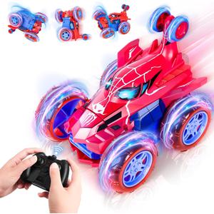 Spider RC Stunt Car Toys for Boys 3 4 5 6 7 8 9 10 Year Old, 360 Rotating 4WD Remote Control Cars with Lights All Terrain Rechargeable Off-Road Car Kids Girls Birthday Gifts