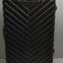Kenneth Cole REACTION Madison Square Lightweight Hardside Chevron Expandable Spinner Luggage, Black, (28-Inch Checked)