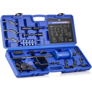 Orion Motor Tech Slide Hammer Puller Set, 22 Piece Front and Rear Axle Shaft Hub Bearing Seal Remover Set with 1" to 2-7/8" ID Adapters 2-Jaw 3-Jaw Yokes, Slide Hammer Bearing Puller Dent Repair Kit