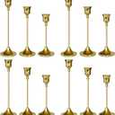 Candlestick Holders Gold, 12 Packs Taper Candle Holder for Candlesticks, Candle Sticks Holder Decor for Home Decor