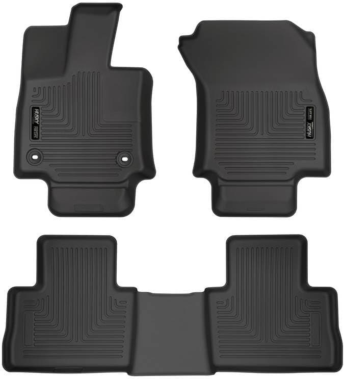 Husky Liners Weatherbeater Floor Mats | Fits 2019-2025 Toyota RAV4 | Front & 2nd Row, 3-pc Black - 95501