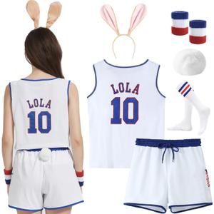 KaKaxi Couples Halloween Cosutme for Women Basketball Jersey Outfit and Accessories (Small)