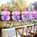 4 Sets Pink and Purple Balloons Centerpieces for Table, Pastel Purple Pink Balloons Stand Kit for Table, Girls Women Birthday Wedding Bridal Baby Shower Party Decorations