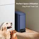 TIPGO Slim Bathroom Trash Can with Lid Soft Close, Step Pedal, 6 Liter / 1.6 Gallon Stainless Steel Trash Bin, Small Garbage Can for Bedroom, Office, Kitchen (Navy Blue)