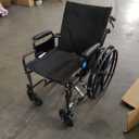 Medline Comfortable Folding Wheelchair with Swing-Back, Desk-Length Arms and Elevating Footrests, 20”W x 16”D Seat