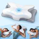 Effective Pain Relief Cervical Neck Pillow for Sleeping, Ergonomic Cooling Side Sleeper Pillow for Neck Support, Odorless Orthopedic Contour Memory Foam Pillows, Bed Pillow for Stomach Back Sleeper