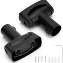 2pcs Shower Curtain Rod Bracket, Zinc Alloy Single Swivel Flange, Easy Installation Heavy Duty Black