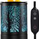 Enaroma Fragrance Wax Melts Warmer with 7 Colors LED Changing Light Classic Black Forest Design Scent Oil Candle Warmer for Home Black Tree Timer