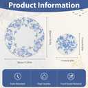 Blue and White Placemats Coasters Set of 6 Floral Round Woven Placemat Bulk Chinoiserie Braided Placemats Washable Cotton Rope Place Mats Heat Resistant Table Mats for Home Wedding Party Decor