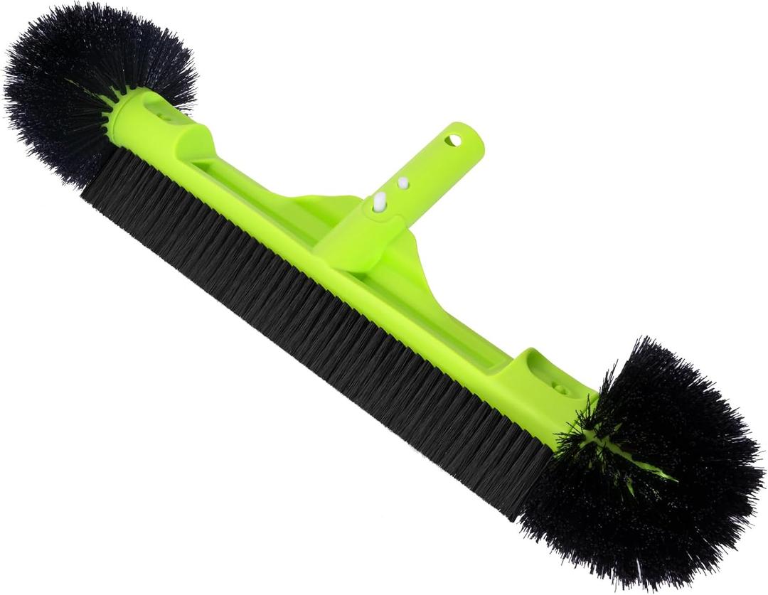 Sepetrel 18" Wide Pool Brush Head for Cleaning Walls,Inground/Above Ground Swimming Pool Scrub Brushes with Round Ends