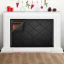 Fireplace Cover, Fireplace Blocker Blanket with Hook and Loop Tapes, Indoor Fire Place Draft Stopper for Heat Loss Insulation Black 36" W x 36" H