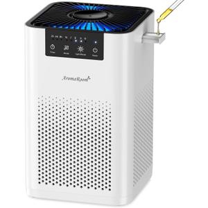 AromaRoom Air Purifiers for Bedroom with 3-in-1 HEPA Filter, Air Purifiers for Home Pet Pee Smell with Aromatherapy, Quiet 360 Airflow Air Cleaner for Office, Dorm, Apartment, Kitchen, AP102 White