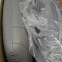 DUMOS Criss Cross Chair Wide Cross Legged Office Desk Vanity Chair PU Leather Armless Adjustable Swivel Chairs for Home Computer Task (Slate Gray)