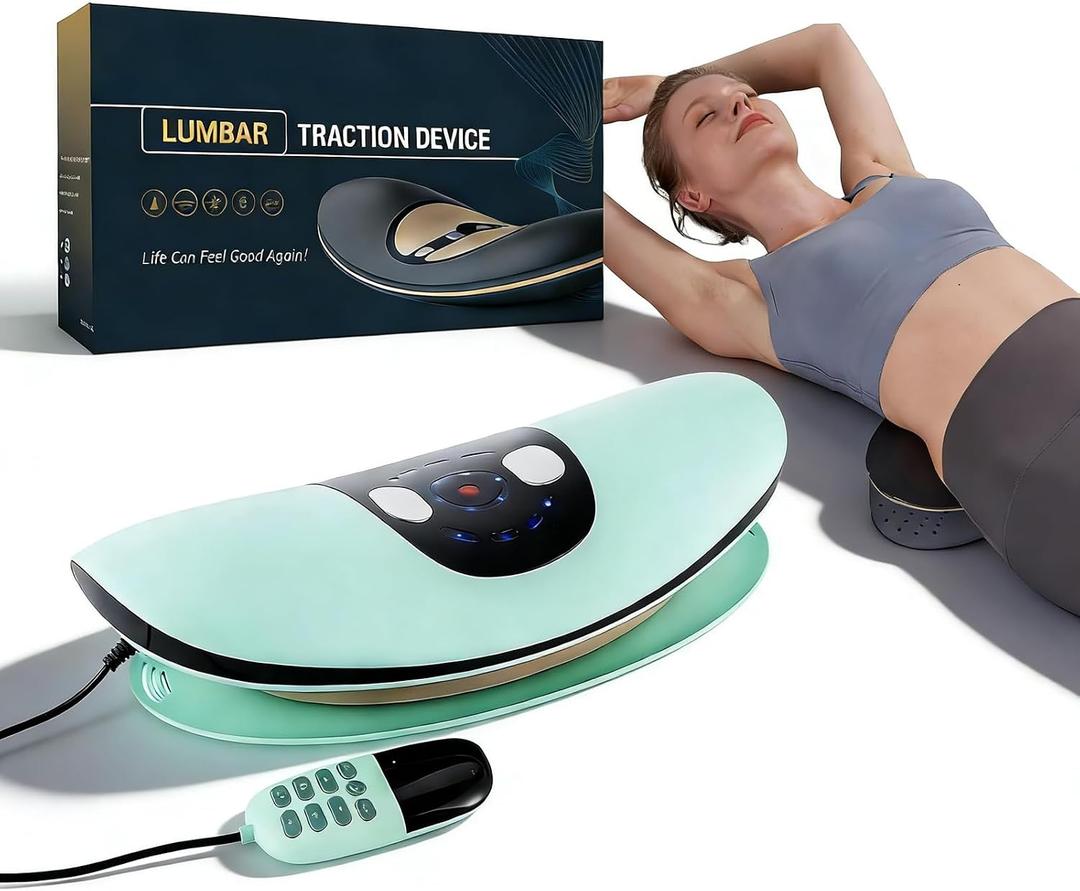 2026 New 4-in-1 Cordless Rechargeable Electric Lumbar Traction Back Decompression Devices with Heat, and Vibration | Red Light | Lift Traction for Pain Relief Deep Tissue,Lower Back Spine Massager