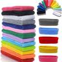 Yeshan 12 Packs Wicking Stretchy Athletic Sweatband/Sport Headbands/Head wrap/Yoga Headband/Head Scarf/Best Looking Hairband for Sports or Fashion, Towel Material