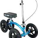 KneeRover Quad All Terrain Knee Scooter for Adults for Foot Surgery Heavy Duty Knee Walker for Broken Ankle Foot Injuries Recovery - Leg Scooter Best Knee Crutch Alternative (Metallic Blue)