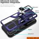 Compatible Samsung Galaxy A02s, Anti-Fall Heavy Duty Military Grade Shockproof Kickstand Case Double Protection (TPU+PC) Solid and Durable Magnetic Car Phone Case, Suitable for 6.5 Inch-Blue