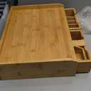 SOUJOY Bamboo Drawer Organizer for Coffee Pod, K Cup Organizer for Counter, Tea Bag Storage Organizer with Drawer and Side Storage Box for Kitchen Office Coffee Bar