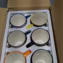 vancasso 16 oz Coffee Mugs Set of 6, Large Ceramic Mug with Handle, Boho Coffee Cups for Latte, Cappuccino & Hot Chocolate, Dishwasher & Microwave Safe Gift Set, Series SIMI