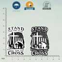 6 x (2PCS Black and White) Stand for The Flag Kneel for The Cross Sticker 5 inch, stickers for trucks, window stickers for trucks, religious car decals, Waterproof Vinyl Decals For Cars, Laptops, Tumblers