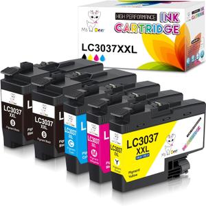 Miss Deer LC3037 Ink Cartridges BK/C/M/Y High Yield Compatible Replacement for Brother LC3037 LC3037XXL LC3039, Used with MFC-J6945DW MFC-J5845DW XL MFC-J5945DW MFC-J6545DW XL (2 BK/C/M/Y) 5PK