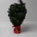 Pre-lit 2ft Small Christmas Tree, Leeheeyee Artificial mini Christmas Tree with 50 LED Lights, Battery Operated Tabletop Xmas Tree with Burlap Base for Table Desk Home Christmas Decor (Green)