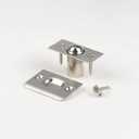 Closet Door Ball Catch Hardware, Brass Catch Adjustable Copper Solid Cast & Spring for French Doors, Black 2 Pack (Silver Tone)