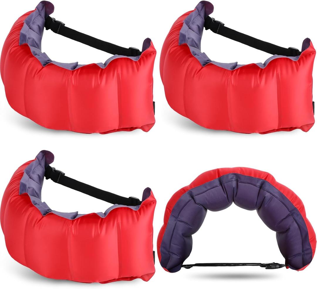 Lewtemi Inflatable Swim Belt 4 Pcs Pool Portable Floatation Belt for Adults Adjustable Floating Training Aid with Buckle and Rope for Kid Adults Swimming Beginner