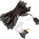 UL Listed 50 Count 5MM Mini Christmas String Lights,17FT 5MM Wide Angle LED Brown Wire Lights, Attachable String Lights for Garden Patio Trees Holiday Party Home Indoor & Outdoor Decor (Cool White')