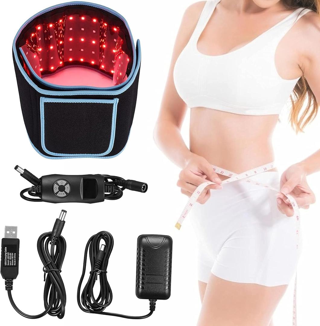Red Infrared Light Therapy Device, Waist Belt,660nm LED Red Light and 850nm Near-Infrared Light are Used for Pain Relief and Muscle Relaxation,Red Light Therapy for Body(Blue.