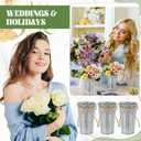 Ziliny 20 Pack 4.3 Inch Galvanized Metal Flower Vases Bulk Small Floral Flower Bucket Rustic Vintage Farmhouse Vases for Centerpiece Country Wedding Party Decor Western Home Table(Silver)
