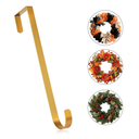 MCFULL 12 in Wreath Hangers for Front Door,Sturdy Metal Wreath Doors Hangers,Over The Door Hooks for Front Porch Decor,Gold Garland Hooks Holders for Halloween Christmas Decorations