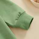 Toddler Baby Girl Long Sleeve Ruffle Sweatshirt Tops Basic Solid Color Oversized Sweater Shirts Kid Fall Clothes (Green, 3-4T)