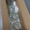 OTOB 4 Pack Glass Tumbler with Straws and Lids, 24oz Iced Coffee Mason Jar Cups, Clear Tumblers with Handle Bamboo Lid, Wide Mouth Boba Drinking Water Glasses for Smoothies Beer Juice Tea Soda Fruit