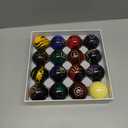 Premium Billiard Balls Pool Table Accessories 2-1/4" Regulation Size 16 Pool Balls Billiard Set (Marble Black)