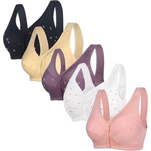 Daisy Bras for Older Women Comfort Soft Breathable Bra Wireless Front Closure Bras