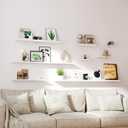 Small White Floating Shelves for Wall Decor, Wall Mounted Wood Shelf for Bedroom, Living Room, Bathroom, Kitchen, Nursery, Display Picture Ledge Shelf with Lip Set of 2-8 Inches, White