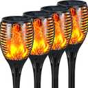 Upgraded Solar Lights Outdoor 4 Pack, Solar Torch Lights with Flickering Flame, Super Larger Size for Garden Decor, Solar Powered Outdoor Waterproof Solar Garden Lights for Pathway Patio Yard