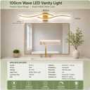 Modern Vanity Lights Dimmable Bathroom Light Fixtures Over Mirror Bathroom LED Vanity Light for Bathroom Living Room (Gold,39.37Inch,5500K)