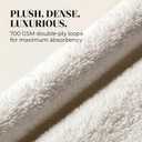 TOWELTIQUE- Organic Cotton Plush Bath Towels Pack of 6 GOTS & Oeko- TEX Certified | Premium Soft, Absorbent & Quick-Drying Towels for Bathroom, Gym, Spa & Hotel Use – White