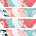 Fruit of the Loom Girls' Cotton Hipster Underwear, 20 Pack-Fashion Assorted, 14