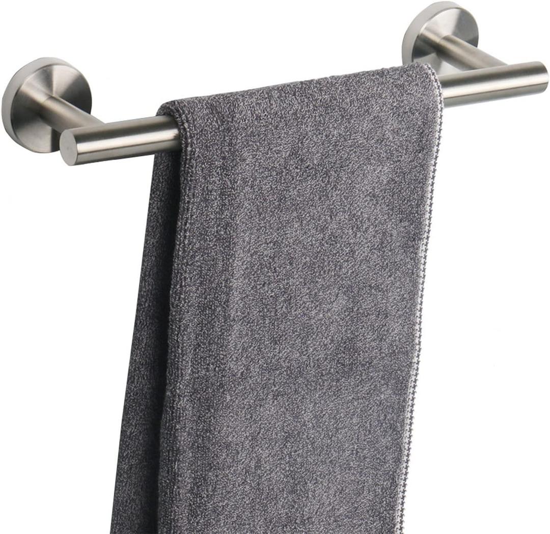 TocTen Bath Towel Bar - Thicken SUS304 Stainless Steel Bathroom Towel Holder, Towel Rod for Bathroom Heavy Duty Wall Mounted Towel Rack Hanger (12IN, Brushed Nickel)